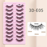 10 Pairs Mink Eyelashes 3D-E05